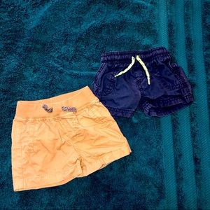 Two pairs gender neutral baby shorts